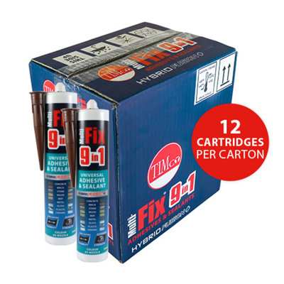 Timco - 9 in 1 Universal Adhesive & Sealant - Brown (Size 290ml - 1 Each)