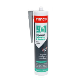 Timco - 9 in 1 Universal Adhesive & Sealant - Grey (Size 290ml - 1 Each)