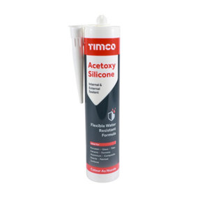 Timco - Acetoxy Silicone - White (Size 300ml - 1 Each)