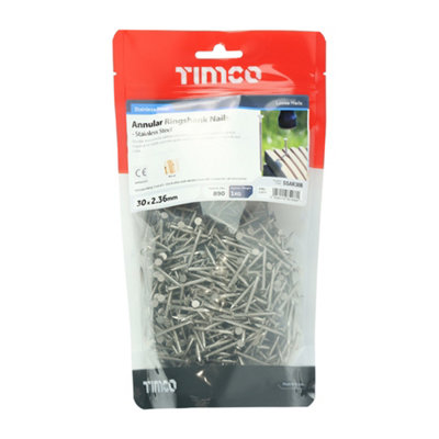 Timco - Annular Ringshank Nails - Stainless Steel (Size 30 x 2.36 - 1 Kilograms)