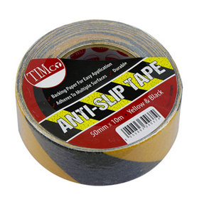 Timco - Anti-Slip Tape - Yellow & Black (Size 10m x 50mm - 1 Each)