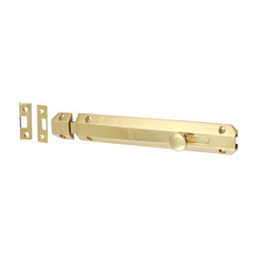 TIMCO Architectural Flat Section Bolt Polished Brass - 210 x 35mm