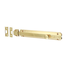 Timco - Architectural Flat Section Bolt - Polished Brass (Size 210 x 35mm - 1 Each)