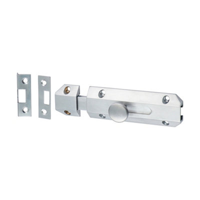 Timco - Architectural Flat Section Bolt - Satin Chrome (Size 100 x 35mm - 1 Each) Price Comparisons | Compare The Build