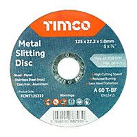 TIMCO B/Abrasive Flat Wheel Inox - 125 x 22.2 x 1.0