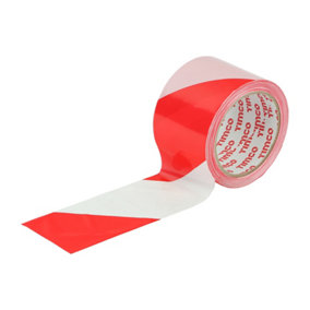 Timco - Barrier Tape - Red & White (Size 100m x 70mm - 1 Each)