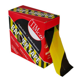 Timco - Barrier Tape - Yellow & Black (Size 500m x 70mm - 1 Each)