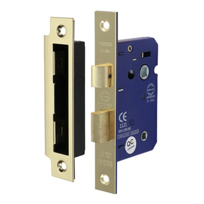 Timco - Bathroom Lock - Electro Brass (Size 65mm - 1 Each) | DIY at B&Q