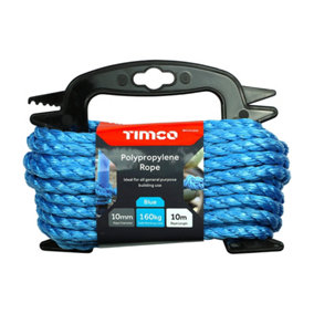 TIMCO Blue Polypropylene Rope on Winder - 10mm x 10m