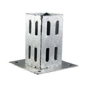 TIMCO Bolt Down Post Support Quick Fit Hot Dipped Galvanised - 100mm