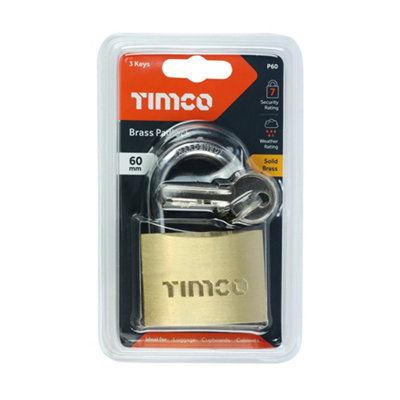Timco - Brass Padlock (Size 60mm - 1 Each)