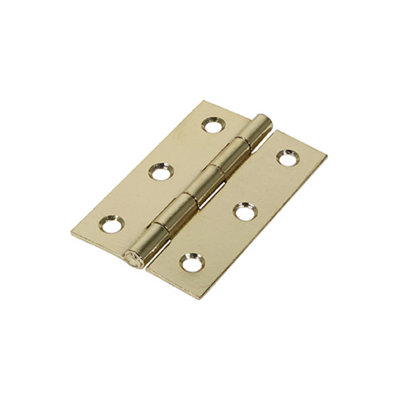 Timco - Butt Hinge - Fixed Pin (1838) - Electro Brass (Size 75 x 50 - 2 Pieces)