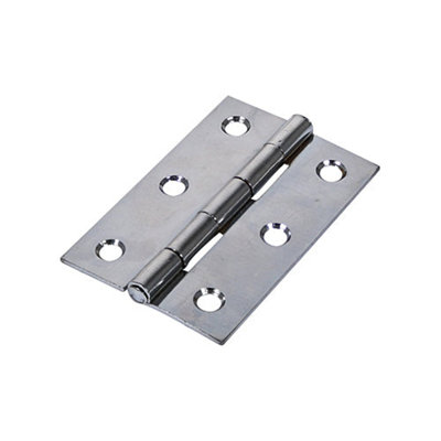 TIMCO Butt Hinges Fixed Pin (1838) Steel Polished Chrome - 100 x 70 (2pcs)