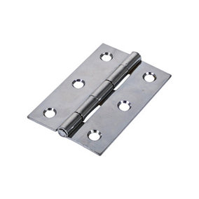 TIMCO Butt Hinges Fixed Pin (1838) Steel Polished Chrome - 100 x 70