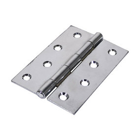 TIMCO Butt Hinges Fixed Pin (1838) Steel Polished Chrome - 75 x 50 (2pcs)