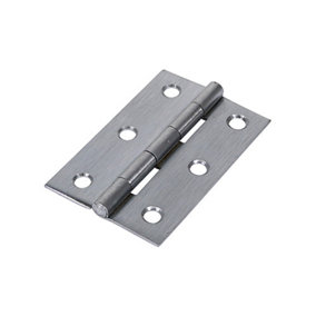 TIMCO Butt Hinges Fixed Pin (1838) Steel Satin Chrome - 75 x 50