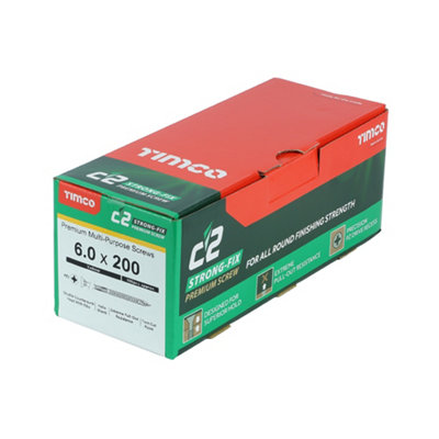 TIMCO C2 Strong-Fix Multi-Purpose Premium Countersunk Gold Woodscrews - 6.0 x 200