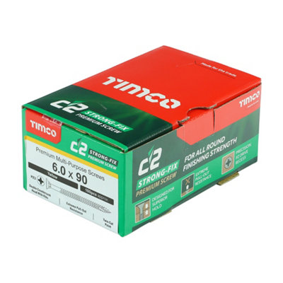 TIMCO C2 Strong-Fix Multi-Purpose Premium Countersunk Gold Woodscrews - 6.0 x 90 (100pcs)