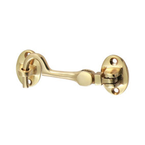 Timco - Cabin Hook - Polished Brass (Size 75mm - 1 Each)