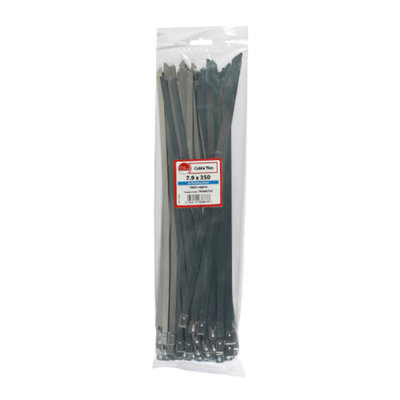 Timco - Cable Ties - Stainless Steel (Size 7.9 x 350 - 100 Pieces)