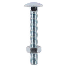 Timco - Carriage Bolts & Hex Nuts - Zinc (Size M10 x 100 - 2 Pieces)
