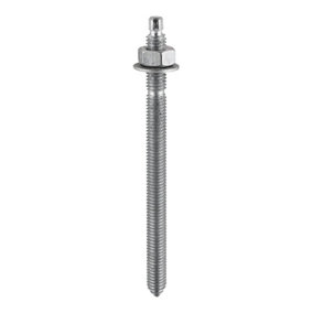 Timco - Chemical Anchor Threaded Studs, Nuts & Washers - Hot Dipped Galvanised (Size M10 x 130 - 10 Pieces)