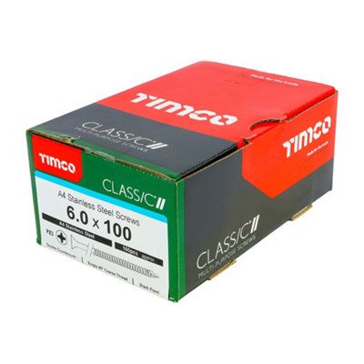 TIMCO Classic Multi-Purpose Countersunk A4 Stainless Steel Woodcrews ...