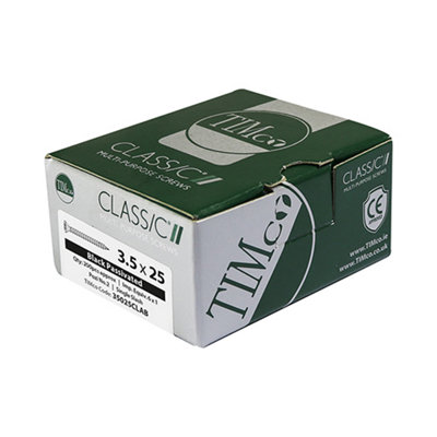 TIMCO Classic Multi-Purpose Countersunk Black Woodscrews - 3.5 x 16
