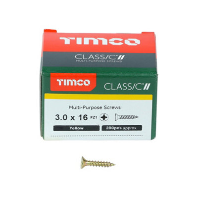 TIMCO Classic Multi-Purpose Countersunk Gold Woodscrews - 3.0 x 16