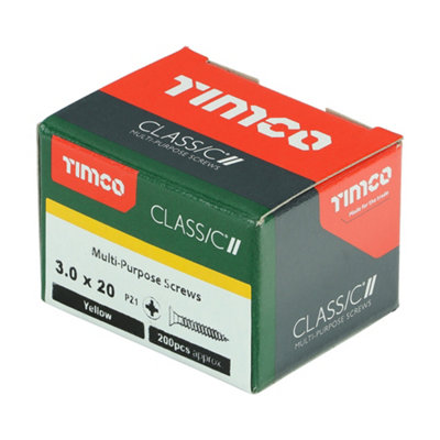 TIMCO Classic Multi-Purpose Countersunk Gold Woodscrews - 3.0 x 20