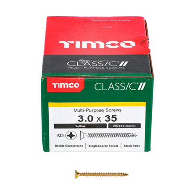 TIMCO Classic Multi-Purpose Countersunk Gold Woodscrews - 3.0 x 35
