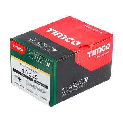 TIMCO Classic Multi-Purpose Countersunk Gold Woodscrews - 4.0 x 35