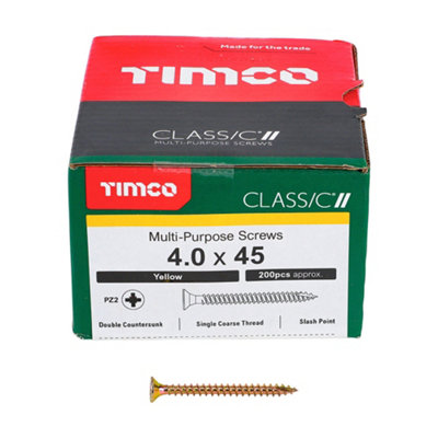 TIMCO Classic Multi-Purpose Countersunk Gold Woodscrews - 4.0 x 45