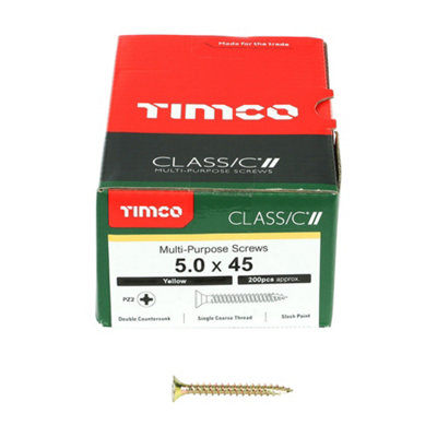 TIMCO Classic Multi-Purpose Countersunk Gold Woodscrews - 5.0 x 45 (200pcs)