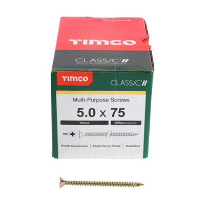 TIMCO Classic Multi-Purpose Countersunk Gold Woodscrews - 5.0 x 75