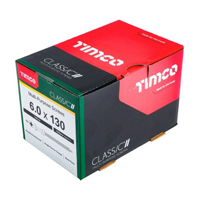 TIMCO Classic Multi-Purpose Countersunk Gold Woodscrews - 6.0 x 130 (100pcs)