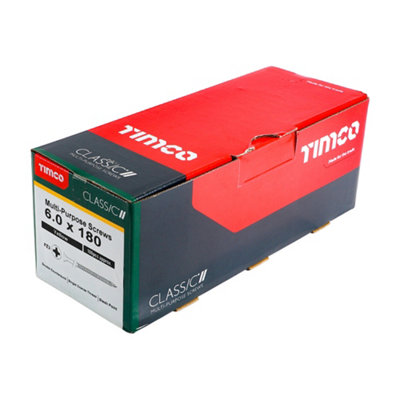 TIMCO Classic Multi-Purpose Countersunk Gold Woodscrews - 6.0 x 180 (100pcs)