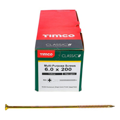 TIMCO Classic Multi-Purpose Countersunk Gold Woodscrews - 6.0 x 200 (100pcs)