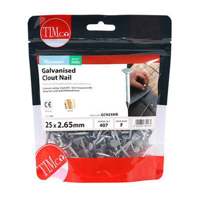 TIMCO Clout Nails Galvanised - 25 x 2.65
