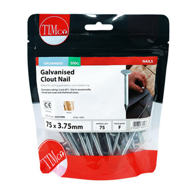 TIMCO Clout Nails Galvanised - 75 x 3.75 (0.5kg)