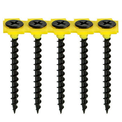 TIMCO Collated Drywall Coarse Thread Bugle Head Black Screws 3.5 x 55 DIY at B&Q