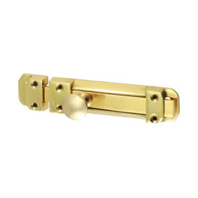 Timco - Contract Flat Section Bolt - Polished Brass (Size 135 x 30mm - 1 Each)