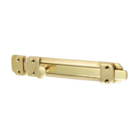 Timco - Contract Flat Section Bolt - Polished Brass (Size 210 x 35mm - 1 Each)