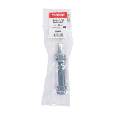 TIMCO Contract Flat Section Bolt Polished Chrome - 135 x 30mm
