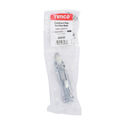 Timco - Contract Flat Section Bolt - Satin Chrome (Size 110 x 25mm - 1 Each)