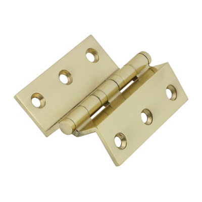 TIMCO Cranked Ball Race Brass Hinges Polished Brass - 64 x 55 (2pcs)