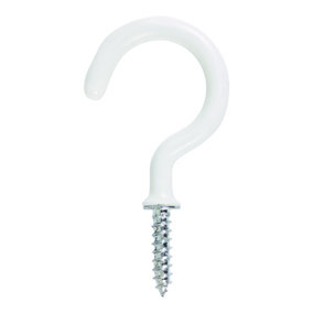 Timco - Cup Hooks - Round - White (Size 25mm - 6 Pieces)