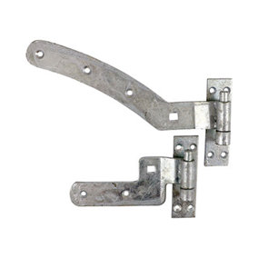 TIMCO Curved Rail Hinge Set Left Hand Hot Dipped Galvanised - 300mm
