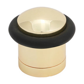 Timco - Cylinder Door Stop - Polished Brass (Size 41mm - 1 Each)