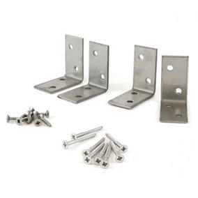 Timco - Decking Handrail Bracket Kit - Stainless Steel (Size 4 brackets + 16 screws - 1 Each)